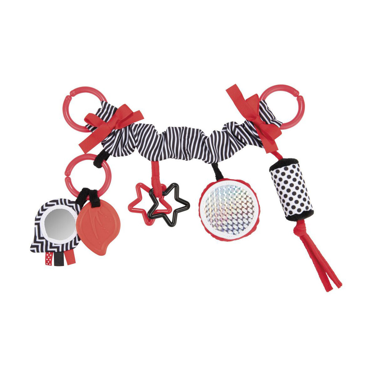 Плюшева підвіска-брязкальце на коляску Canpol Babies Sensory Toys, від народження, червона (68/071_red)